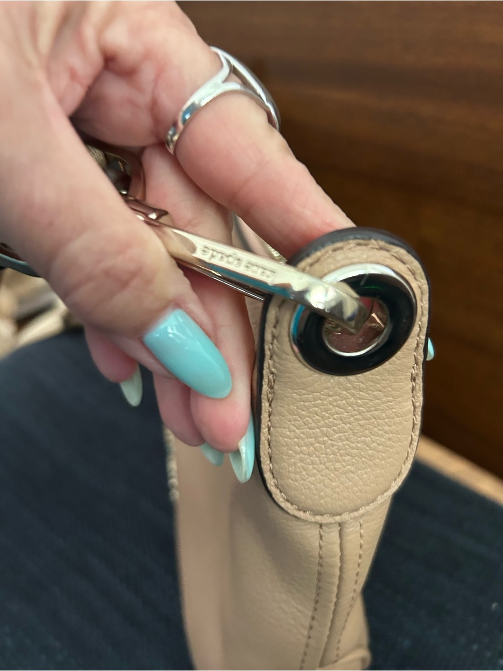 kate spade Crossbody in Light Beige with Striped Strap - Picture 8 of 9